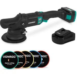 VONROC PRO Dual Polisseuse Action 20 V Ø 150 mm Avec batterie 4,0 Ah... pas cher