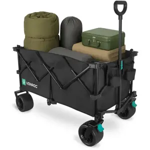 VONROC Bolderkar XL Opvouwbaar - 80 kg draagvermogen 200l inhoud -... pas cher