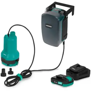 VONROC Accu Dompelpomp 20V - 90W 3.800 l/h, 0.6 bar vlakzuigend to... pas cher