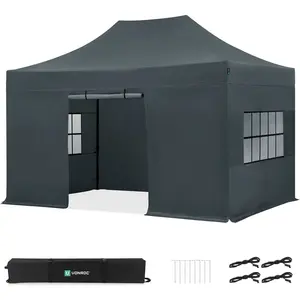 VONROC Easy-Up Partytent 3x4.5 m - Premium easy-up Partytent - Set i... pas cher