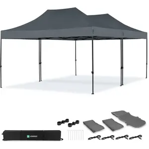 VONROC Partytent 6x4.5 m Premium easy-up Partytent - Set incl. 2x ... pas cher