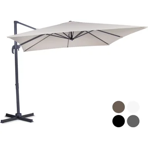 VONROC Parasol déporté carré 3x3m - Rotation 360°C - Angle d'inclinaison réglable - Résistant aux UV - Beige - Parasol Pisognge