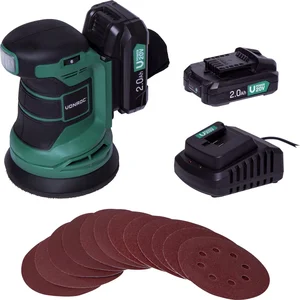 VONROC Ponceuse orbitale sans fil 20V - Ø125mm -12 feuilles abrasives,...