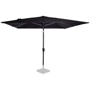 VONROC Parasol inclinable carré 2,8x2,8m -Voile protection solaire UPF indice 50+ - Anthracite-noir - Rosolina