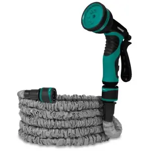 VONROC Tuyau d arrosage flexible 10m   support et pistolet multi spray inclusVendu parbol