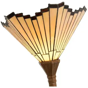 LumiLamp Tiffany Vloerlamp 37x37x183 cm Goudkleurig Polyresin Glas Sta...Vendu parbol