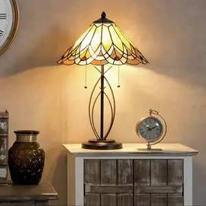 Lumilamp Tiffany Tafellamp Ø 40x60 cm Beige GlasVendu parbol