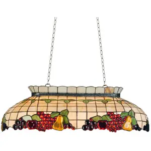 Lumilamp Hanglamp Tiffany 94x41x115 cm Beige Rood Metaal Fruit