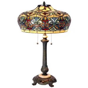 Lumilamp Tiffany Tafellamp Ø 47x71 cm Blauw Glas