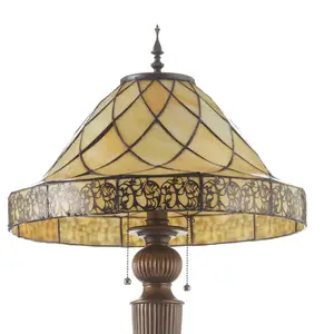 Lumilamp Tiffany Vloerlamp Ø 46x168 cm Beige Glas