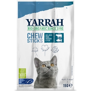 3 x 3 bâtonnets bio Yarrah Bio Natures Finest - Friandises pour chat pas cher