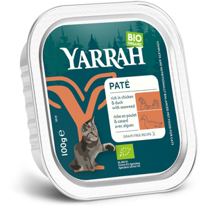 16x100g BIO Paté canard & algues Yarrah nourriture humide pour chats pas cher