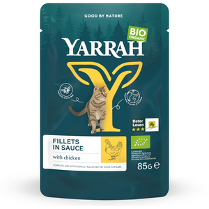 14x85g Yarrah Bio Filets en sauce poulet bio - Pâtée pour chat pas cher