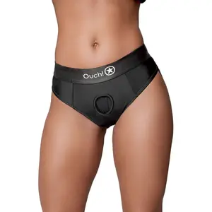 Comparateur de prix : Jock String vibrant Strap-On Thong Rear Open Noir XS/S
