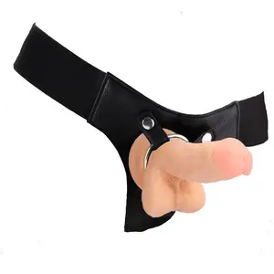 Ouch! Realistische Strap On Voorbinddildo met Harnas 18 cm beige pas cher