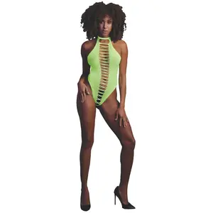 Shots - Ouch! OU837GLOOS - High-Cut Body - Neon Green - XS/XL pas cher