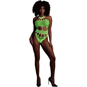 Body à encolure grecque Vert Fluo vert XS/XL pas cher