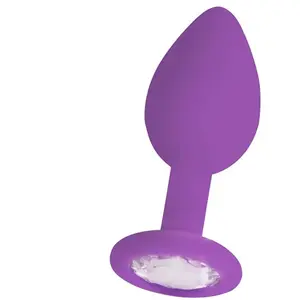 Ouch! Siliconen Buttplug met Diamant - Paars pas cher