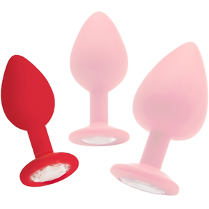 Comparateur de prix : Ouch! Siliconen Buttplug met Diamant - Rood