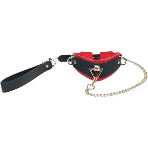 Collier-Laisse Milan Noir et Rouge  