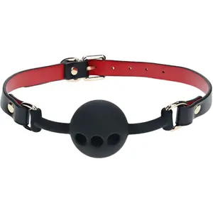 Bâillon-Boule Milan 41mm Noir et Rouge  