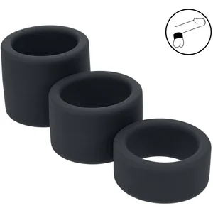Liquid Silicone Ball Strap Set of 3 - S/M/L - Black pas cher