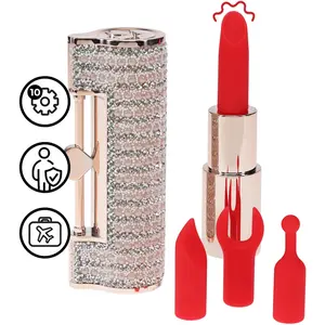 Loveline by Shots Sexy Angel - Lipstick Vibrator with 4 Attachments - Clear