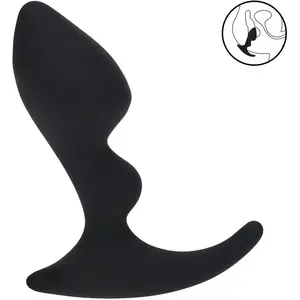 Double Ripple Silicone Prostate Massager - BlackVendu parbol