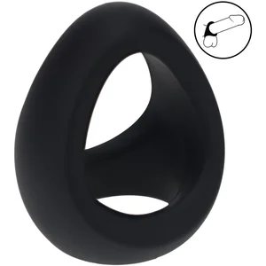 Soft Tri O Silicone Cockring - Black
