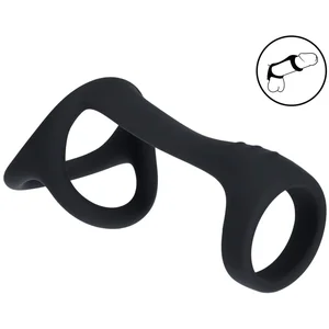 Tri O Silicone Shaft Cock and Ball Ring - BlackVendu parbol