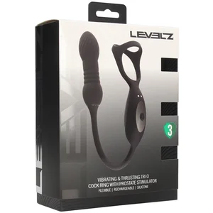 Vibrating and Thrusting Silicone Tri O Cockring with Prostate Stimulat...Vendu parbol