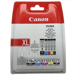 Pack cartouches Canon PGI-570 Noir XL et CLI-571 Couleurs pas cher