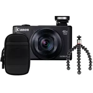 Canon Kit de voyage PowerShot SX740 HS - Noir avec trépied et housse DCC-2400 pas cher