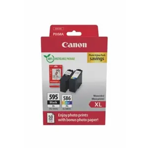 Pack de 2 Cartouches d'encre Canon PG-595XL et CL-586XL + 50 feuilles ... pas cher