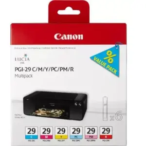 Cartouche d'encre CANON 6 cartouches couleur PGI-29 pas cher