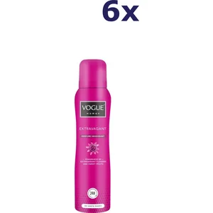 6x Vogue Extravagant Parfum Deodorant 150 ml pas cher