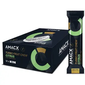 Amacx Boîte De Barres énergétiques Turbo Fruit Chew Agrumes 40g 12 Uni... pas cher