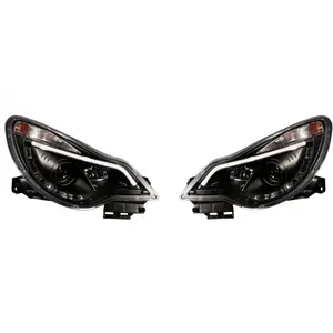 AUTO-STYLE Set koplampen passend voor incl. DRL Light-Bar Opel Corsa D 2011-2014 - Zwart pas cher