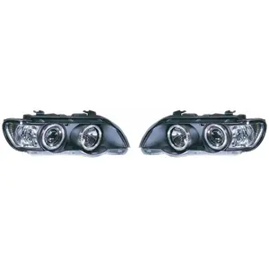 AUTO-STYLE Set koplampen passend voor BMW X5 E53 2000-2004 - Zwart - incl. Angel-Eyes pas cher