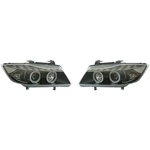 AutoStyle Set koplampen DRL-Look passend voor BMW 3-Serie E90/E91 2005-2008 - Zwart pas cher