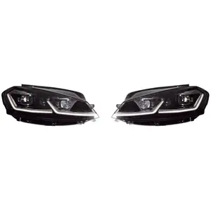 AUTO-STYLE Set LED Koplampen Volkswagen Golf VII Facelift (7.5) 2017- - Zwart - incl. Dynamic Running Light pas cher