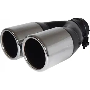 AutoStyle Uitlaatsierstuk Staal/Chroom - 2x rond 75mm - lengte 220mm - ->60mm aa... pas cher