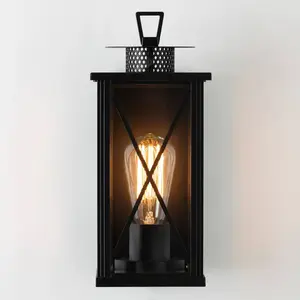 Comparateur de prix : KS Verlichting Winchester Muurlamp Zwart met LED
