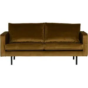 Drawer CanapÈ velours 3 places vintage Velvet Bronco - Couleur - Bronze pas cher
