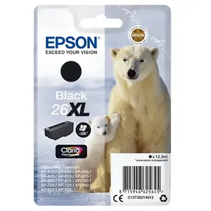 Comparateur de prix : Cartouche d'encre Epson Série Ours Polaire 26 XL - Noire