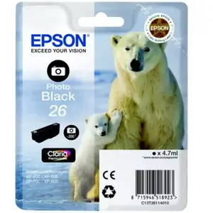 Cartouche d'encre EPSON T2611 Noire Photo Série Ours Polaire pas cher