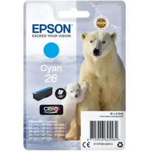 Comparateur de prix : EPSON Cartouche d'encre T2612 Cyan - Ours polaire  (C13T26124012)