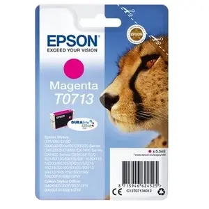Epson, Cartouche d'impression, T0713 Encre Guépard, résistante aux taches et à l'eau (Singlepack) magenta (M) pas cher