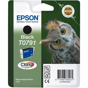 EPSON Cartouche d'encre T0791 Noir - Chouette (C13T07914010) pas cher