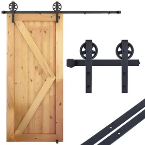SNOGOLD Kit de Rail Porte Coulissante Quincaillerie Systeme de Porte Suspendue Ensemble Porte Coulissante Interieur, 1.83M/6FT pas cher